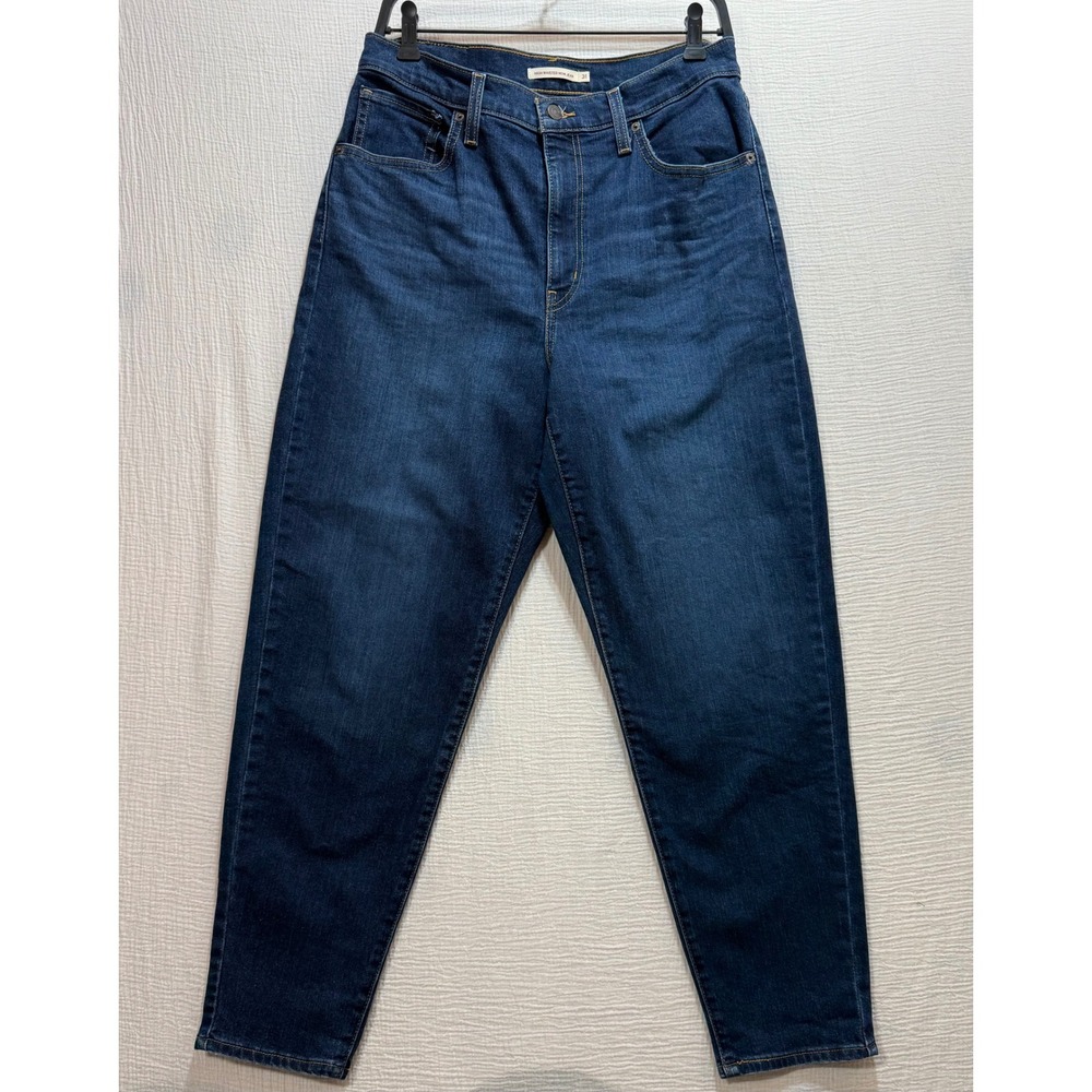 Levi's‎ High Waisted Mom Jeans Women 31 Dark Blue Tapered Leg Denim Pants Retro
